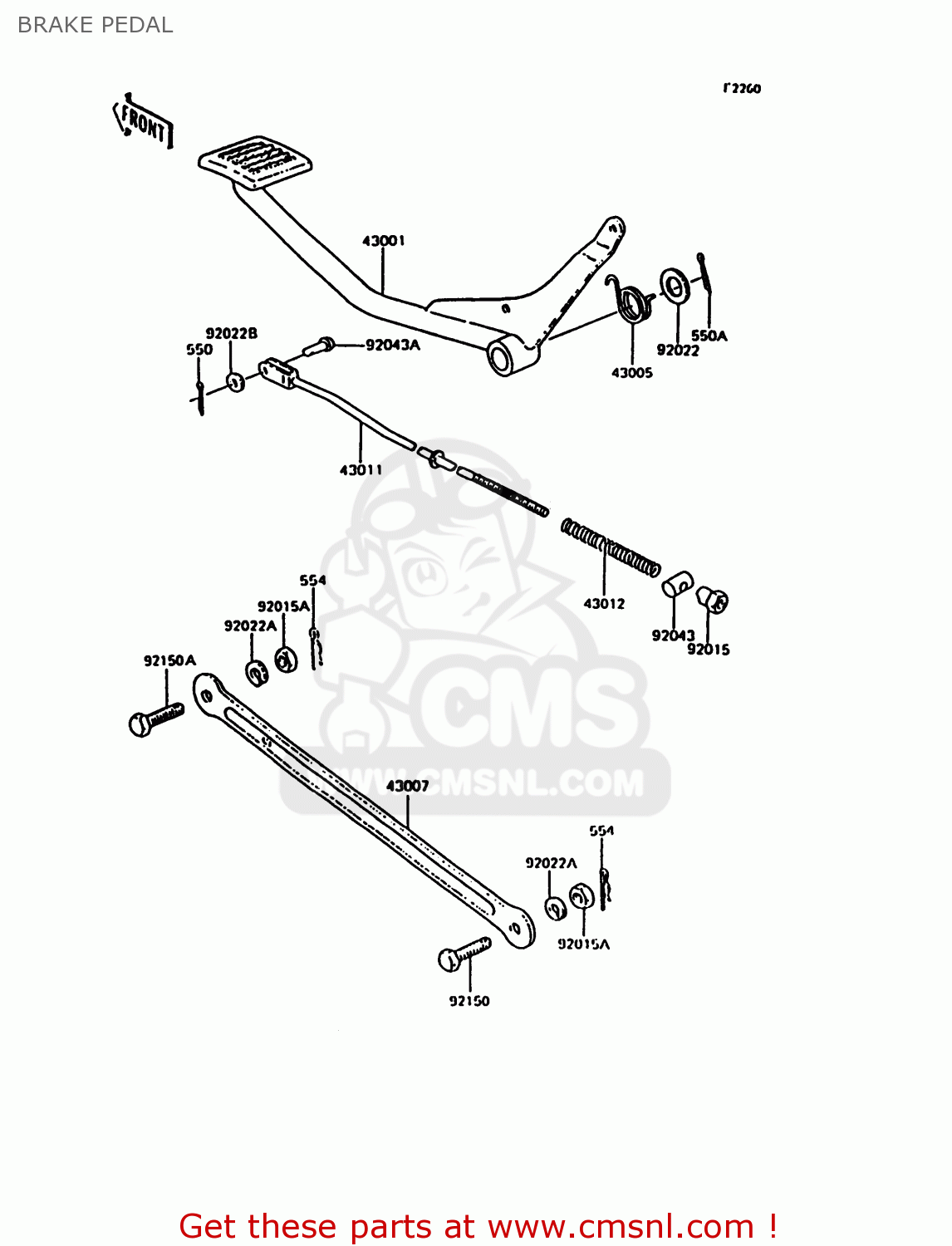 BRAKE PEDAL KH125K10 1997 UNITED KINGDOM