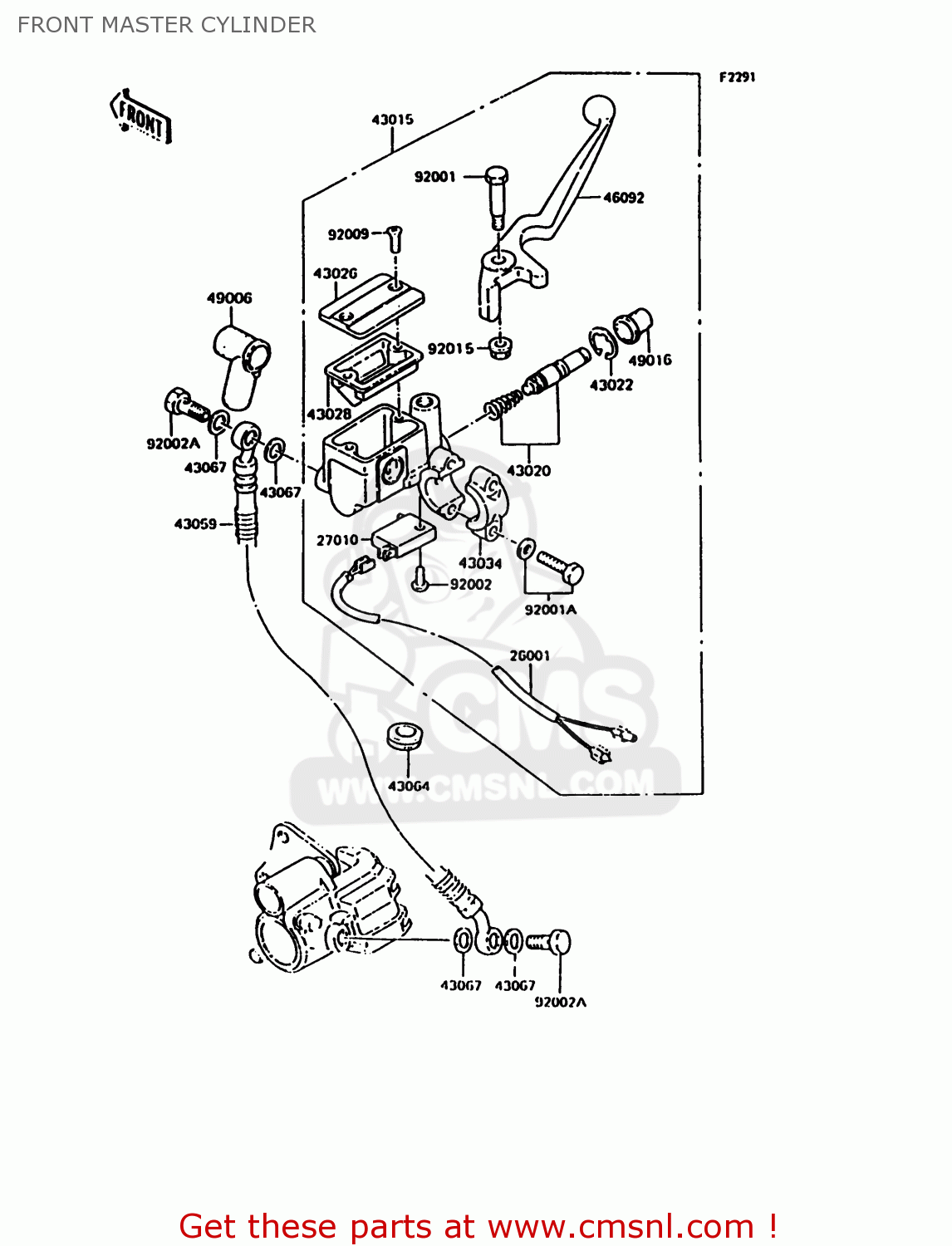 FRONT MASTER CYLINDER KH125K10 1997 UNITED KINGDOM