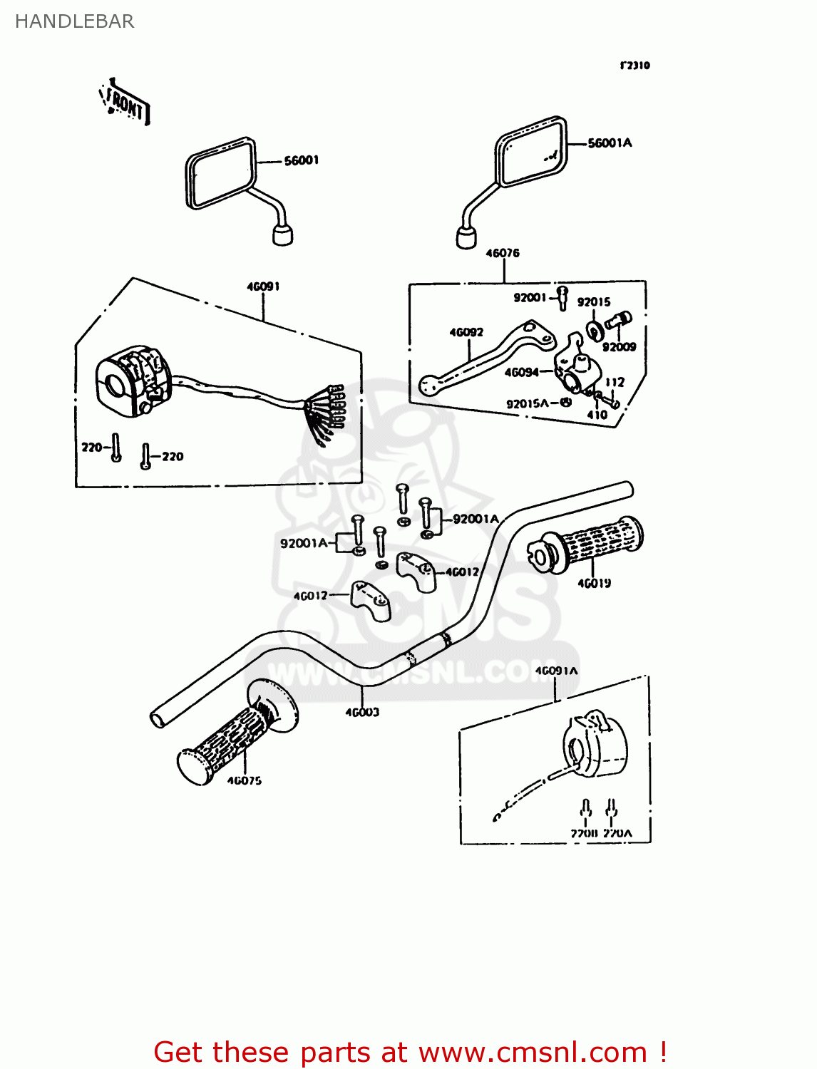 HANDLEBAR KH125K10 1997 UNITED KINGDOM