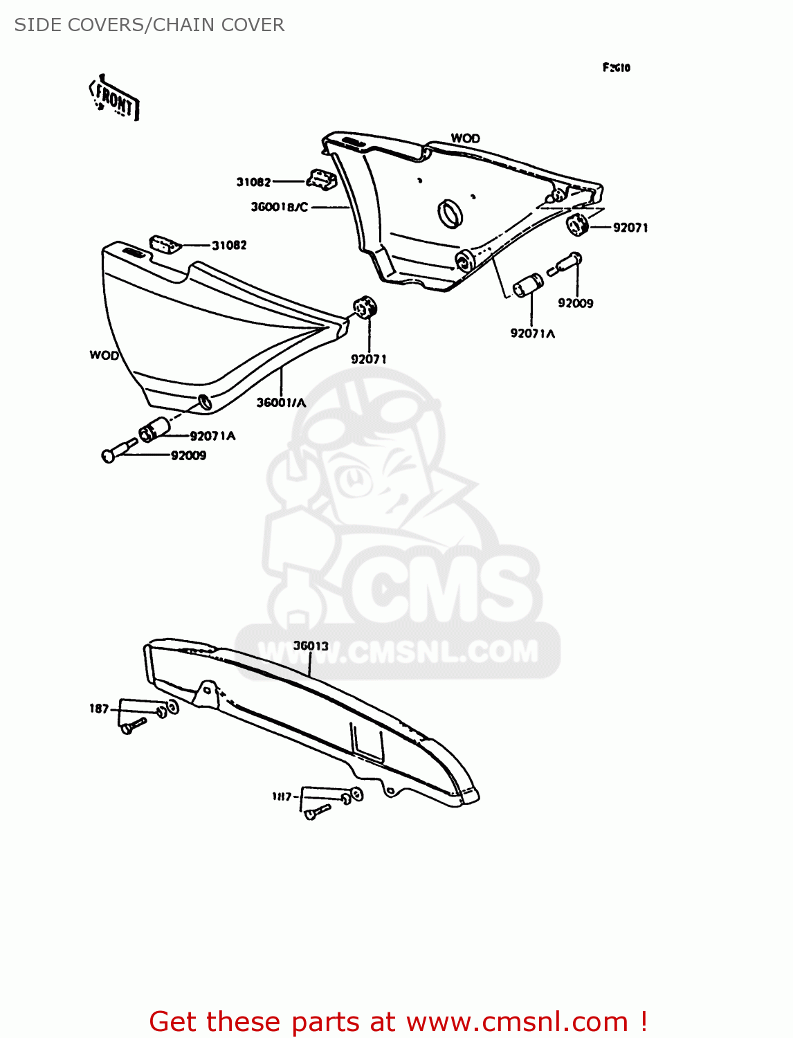 SIDE COVERS/CHAIN COVER KH125K10 1997 UNITED KINGDOM