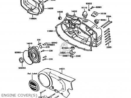 ENGINE COVER(S) - KH125K10 1997 UNITED KINGDOM