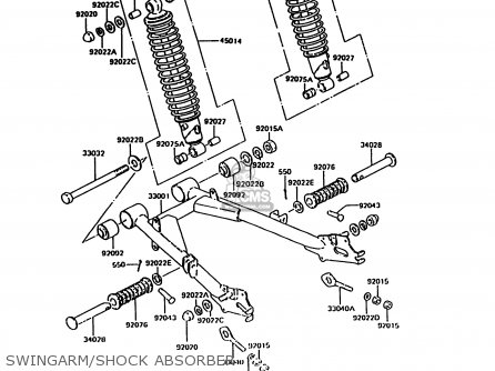 SWINGARM/SHOCK ABSORBER - KH125K10 1997 UNITED KINGDOM