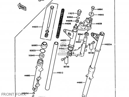 FRONT FORK - KH125K10 1997 UNITED KINGDOM