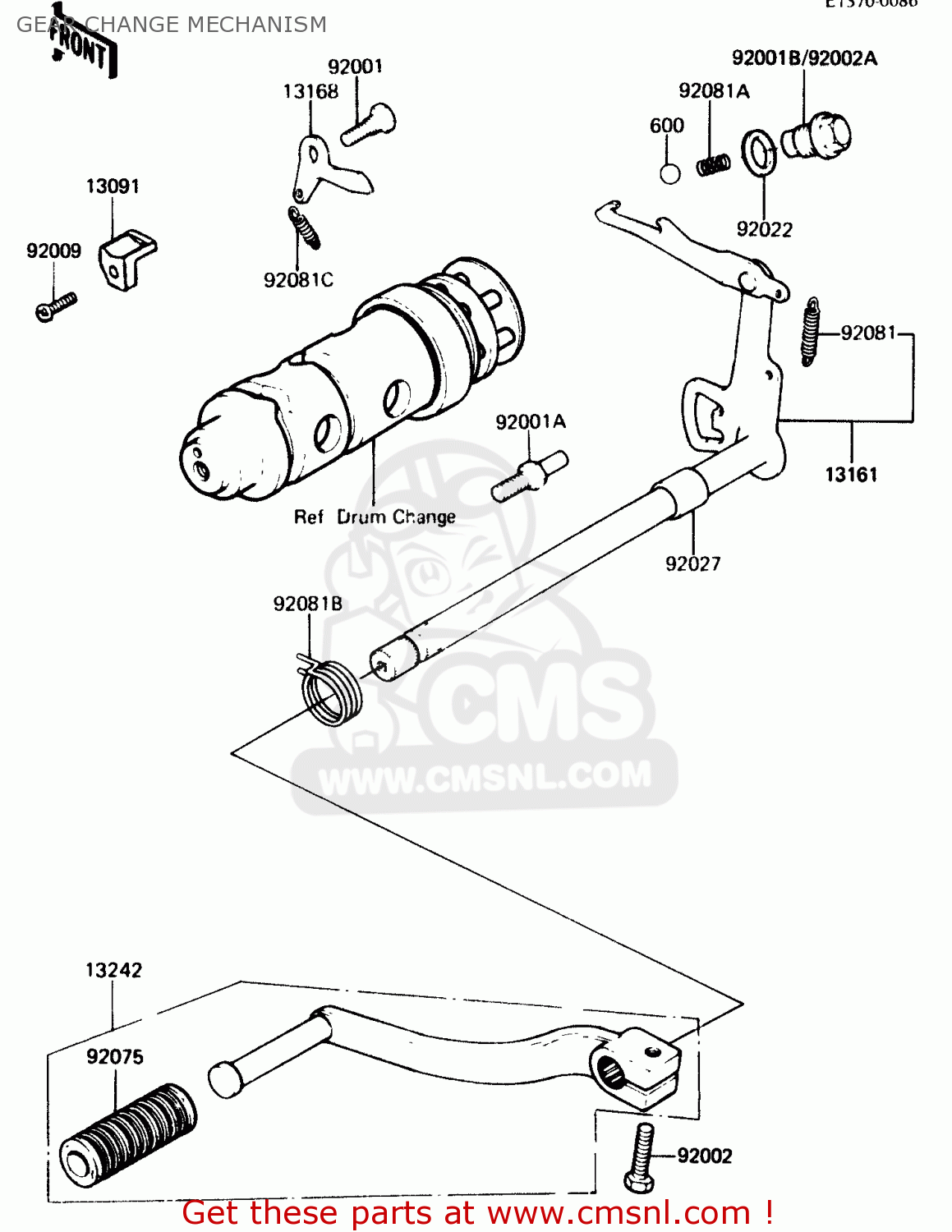 GEAR CHANGE MECHANISM KH125K2 1983 EUROPE UK SD