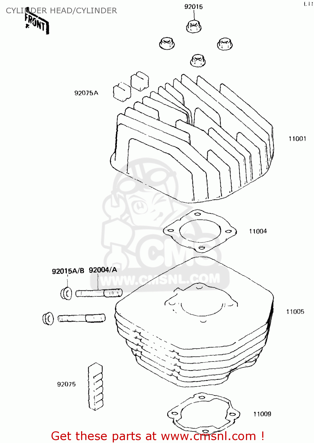 CYLINDER HEAD/CYLINDER KH125K2 1983 EUROPE UK SD
