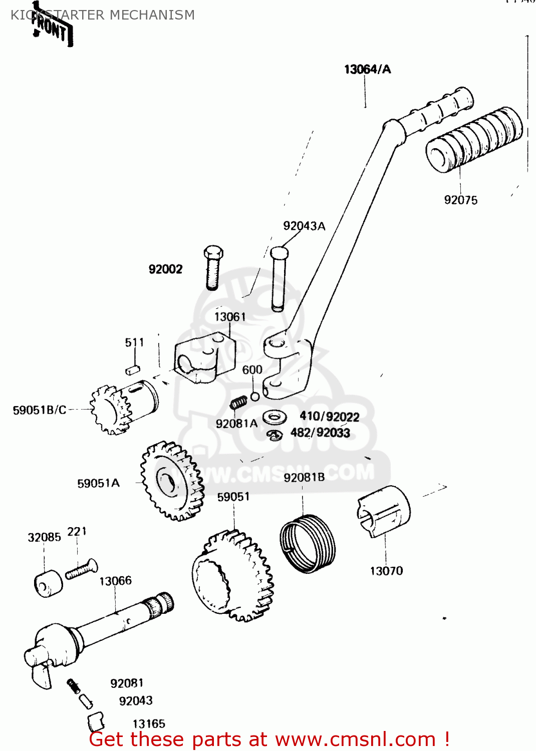 KICKSTARTER MECHANISM KH125K2 1983 EUROPE UK SD