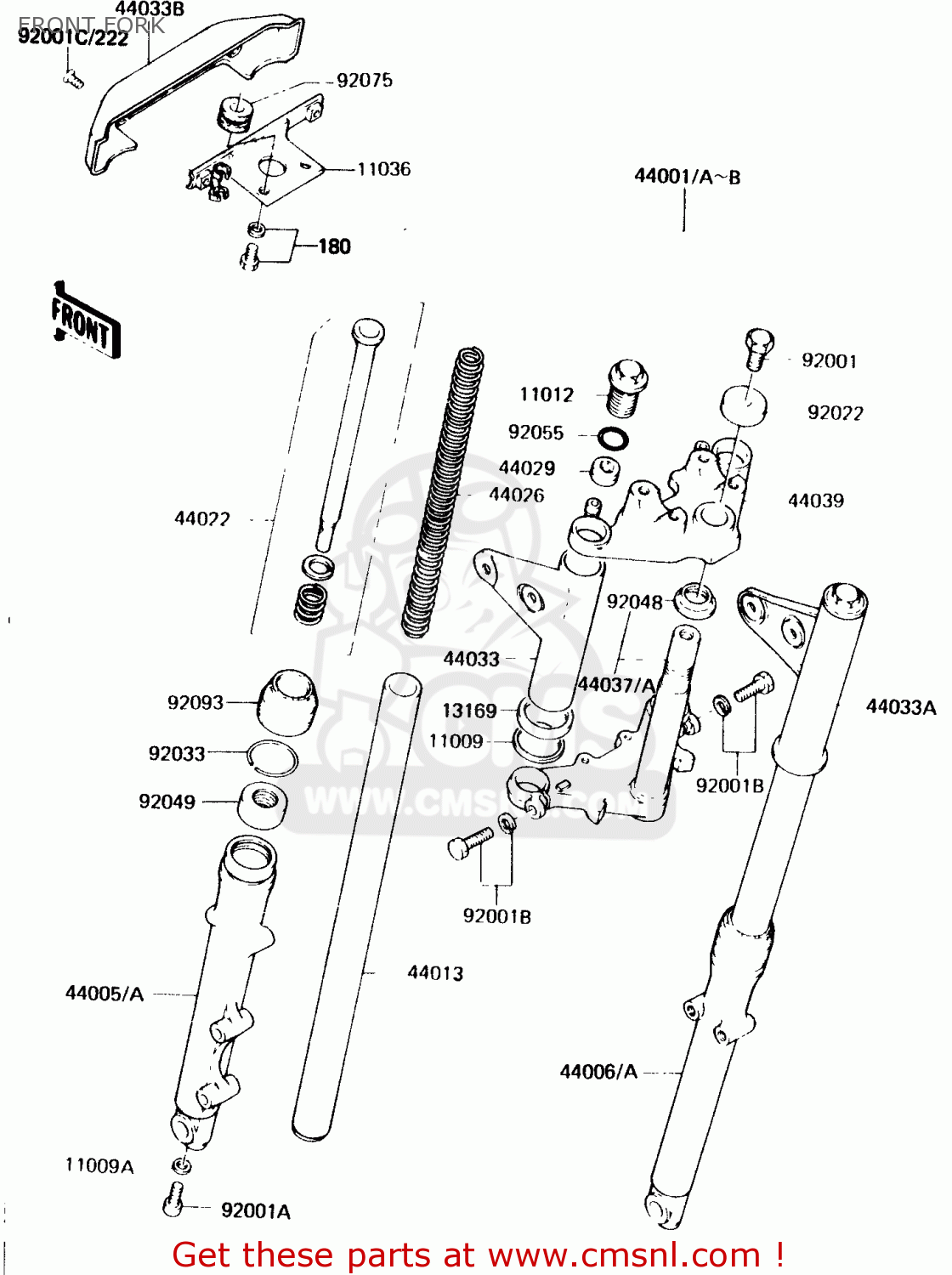FRONT FORK KH125K2 1983 EUROPE UK SD