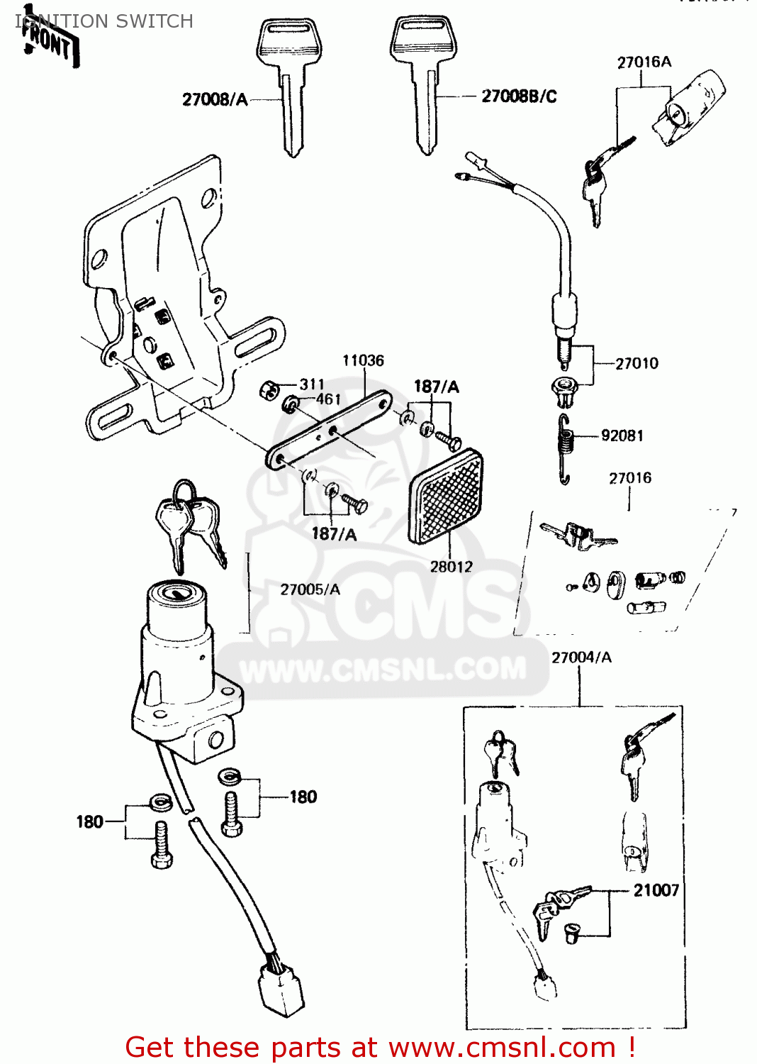 IGNITION SWITCH KH125K2 1983 EUROPE UK SD
