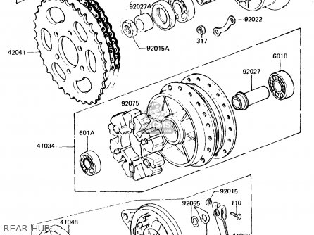 REAR HUB - KH125K2 1983 EUROPE UK SD