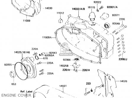 ENGINE COVER - KH125K3 1984 USA
