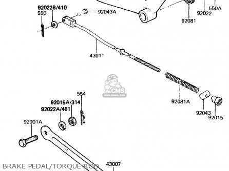 BRAKE PEDAL/TORQUE ROD - KH125K3 1984 USA