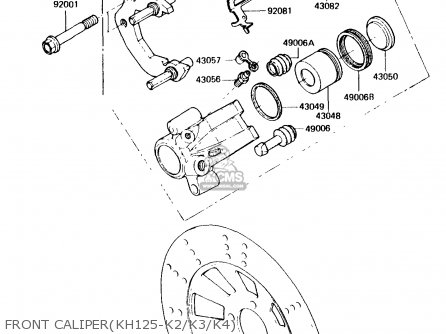 FRONT CALIPER(KH125-K2/K3/K4) - KH125K3 1984 USA