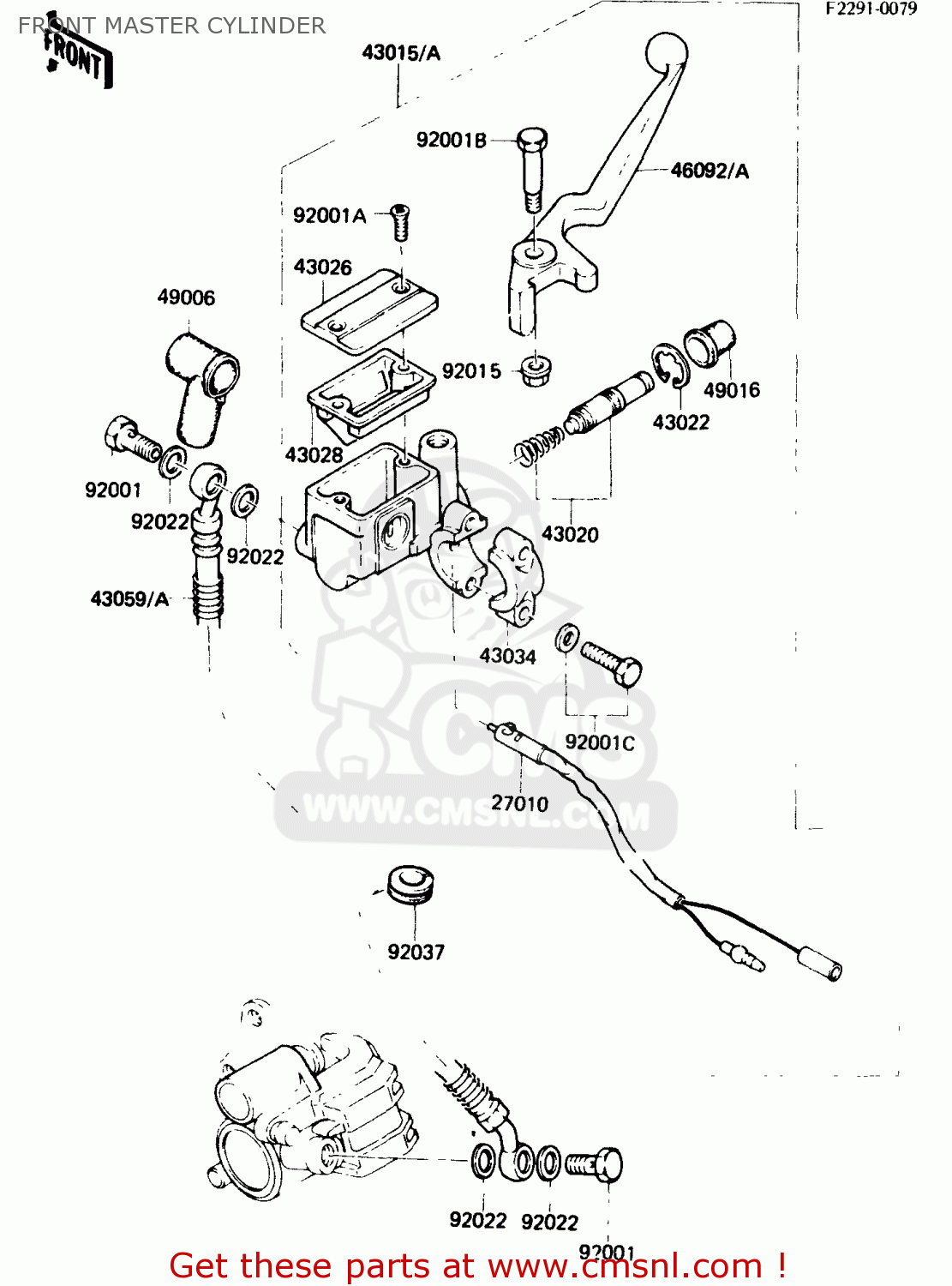 FRONT MASTER CYLINDER KH125K4 1985 USA