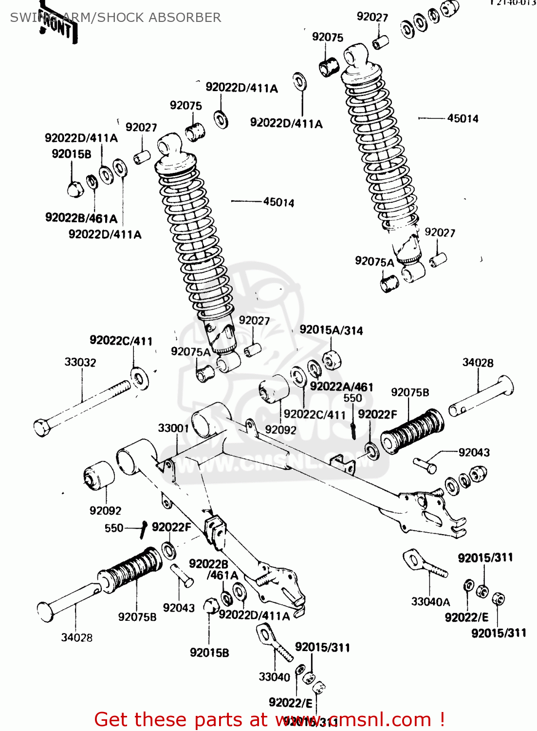 SWING ARM/SHOCK ABSORBER KH125K4 1985 USA