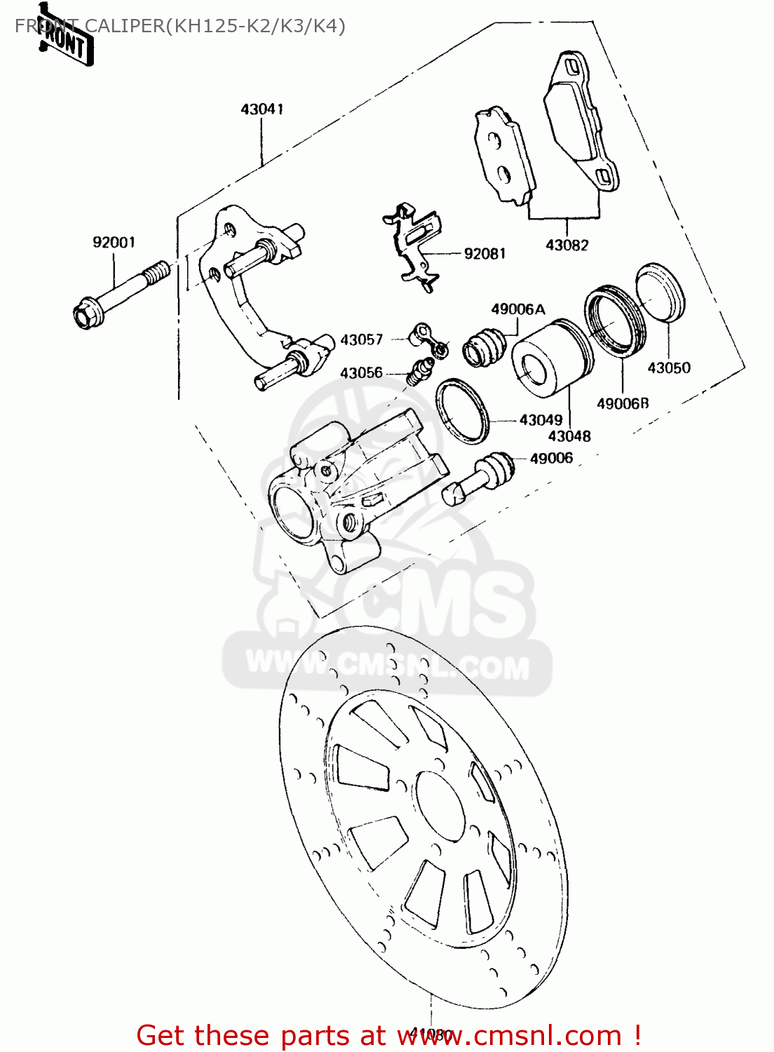 FRONT CALIPER(KH125-K2/K3/K4) KH125K4 1985 USA