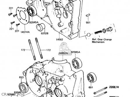 CRANKCASE - KH125K4 1985 USA