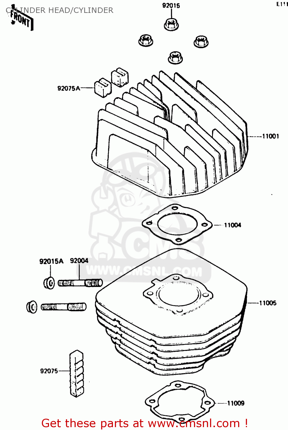 CYLINDER HEAD/CYLINDER KH125K5 1987 USA