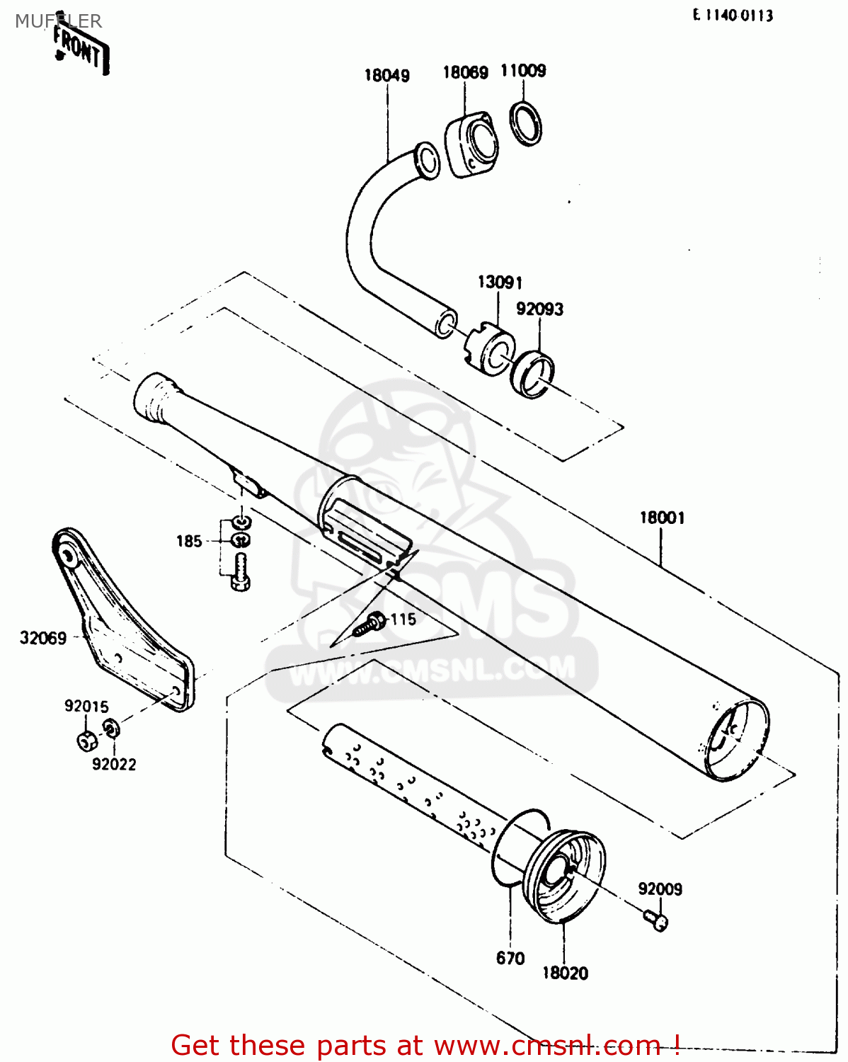 MUFFLER KH125K5 1987 USA