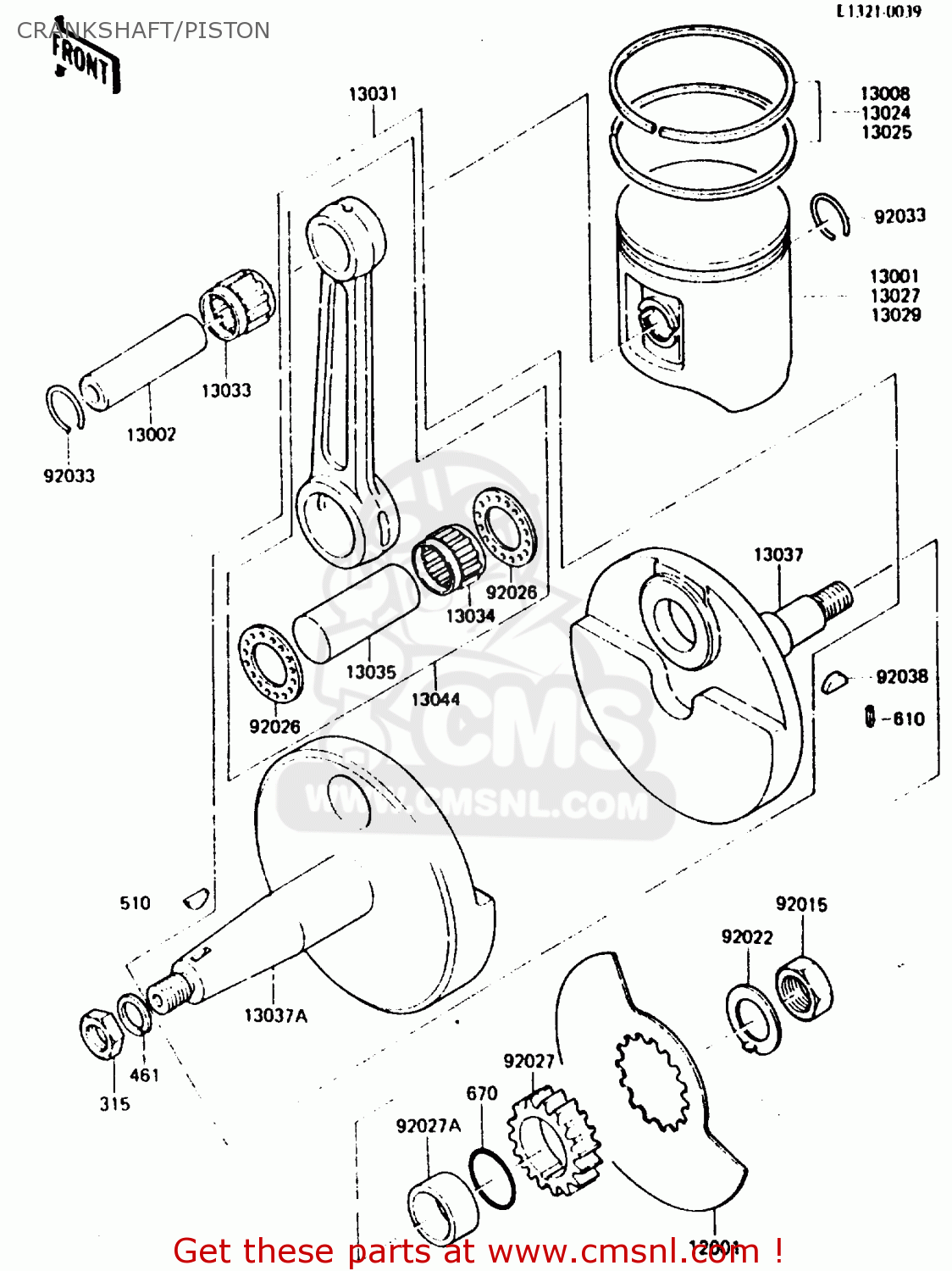 CRANKSHAFT/PISTON KH125K5 1987 USA