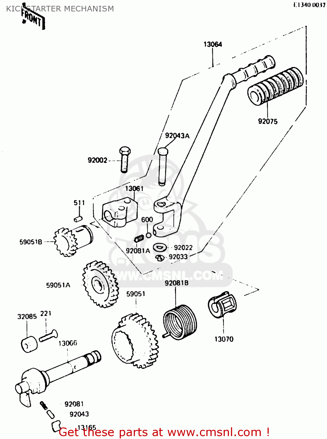 KICKSTARTER MECHANISM KH125K5 1987 USA