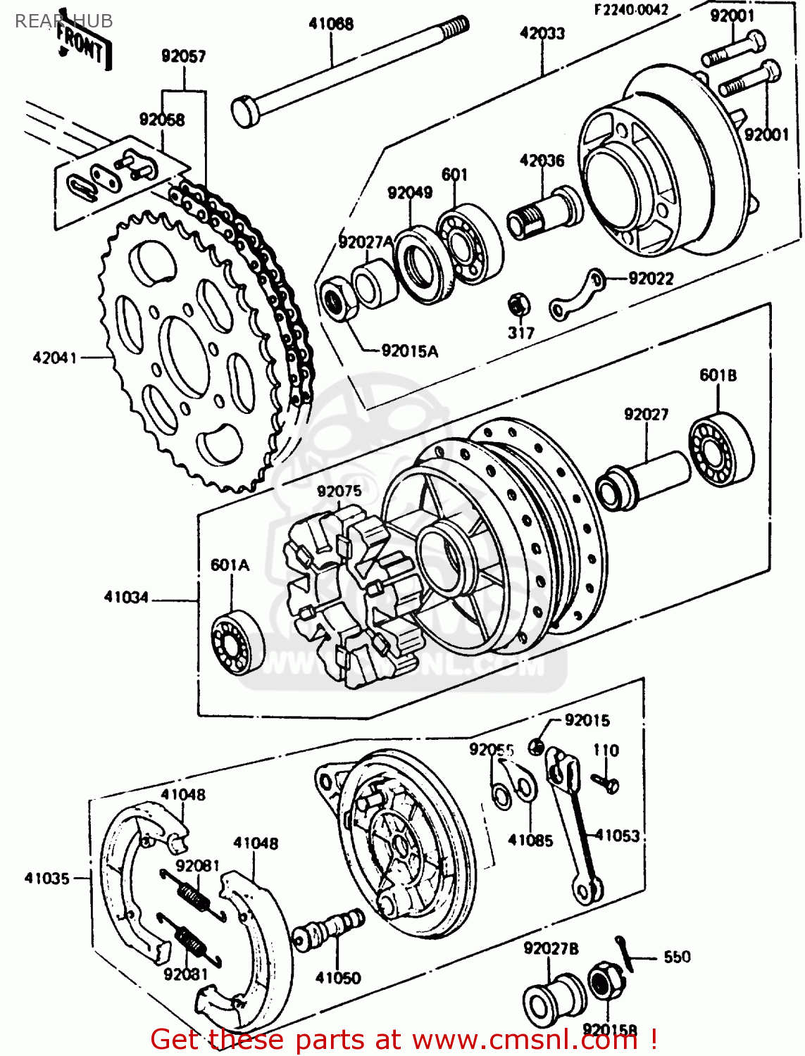 REAR HUB KH125K5 1987 USA