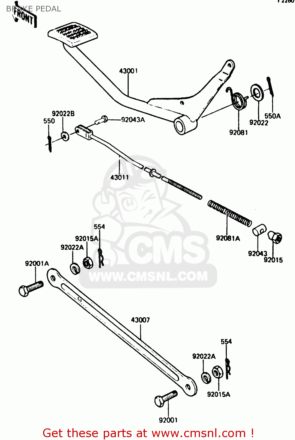 BRAKE PEDAL KH125K5 1987 USA