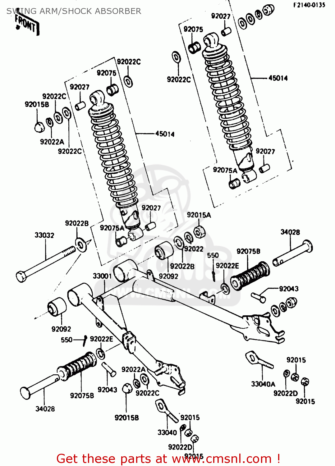 SWING ARM/SHOCK ABSORBER KH125K5 1987 USA