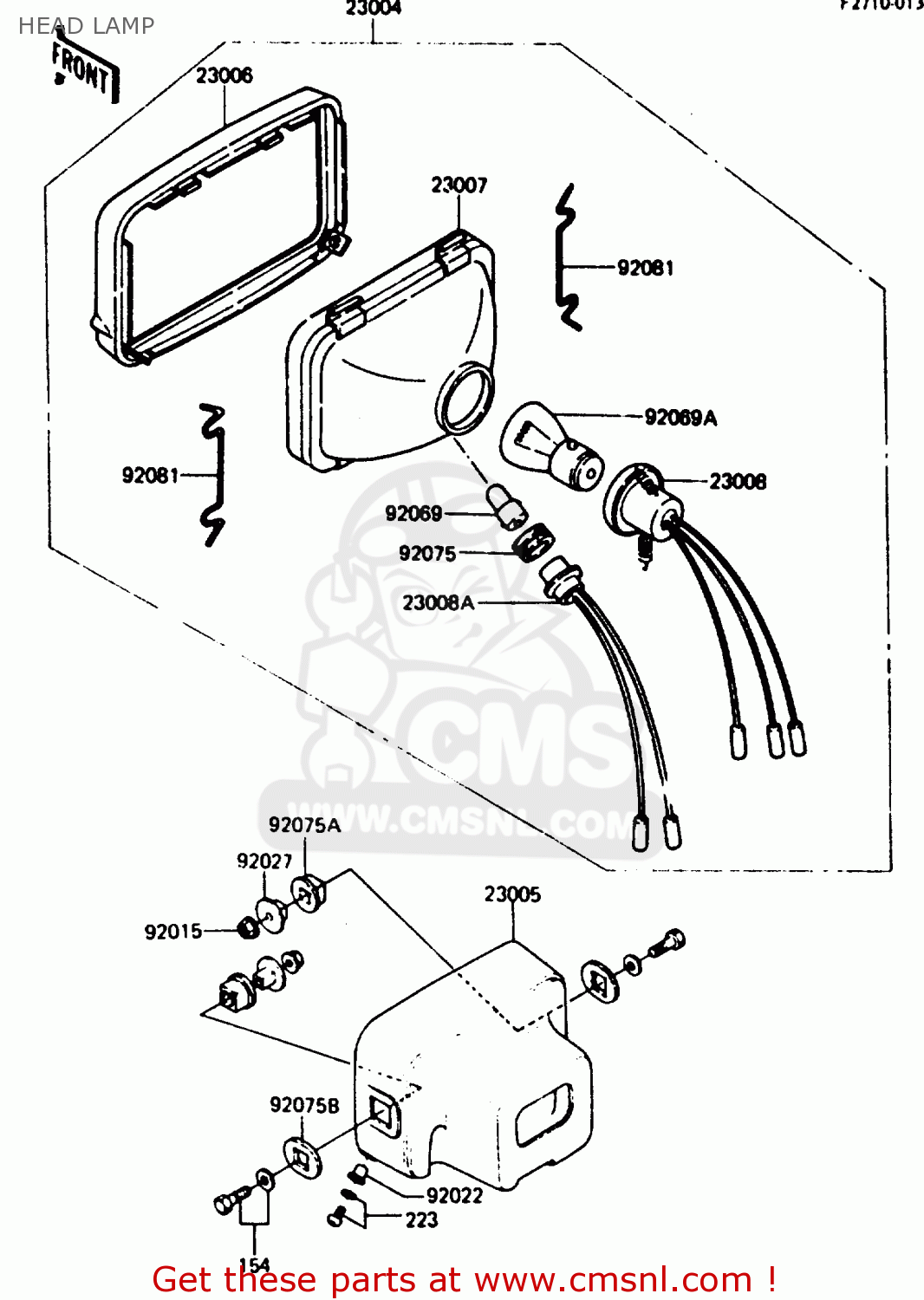 HEAD LAMP KH125K5 1987 USA