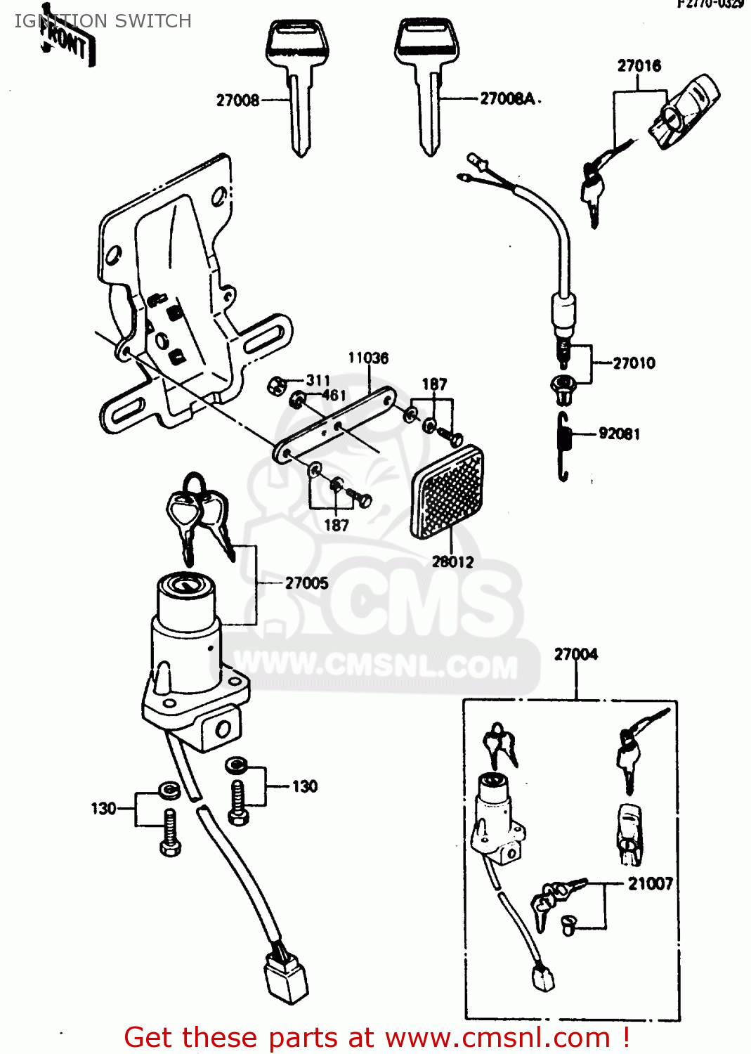 IGNITION SWITCH KH125K5 1987 USA