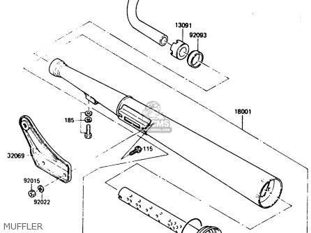 MUFFLER - KH125K5 1987 USA