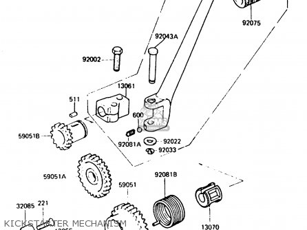 KICKSTARTER MECHANISM - KH125K5 1987 USA
