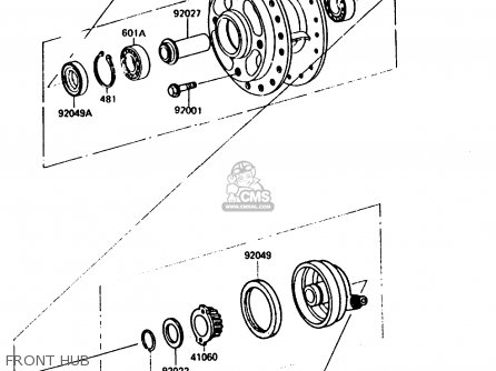 FRONT HUB - KH125K5 1987 USA