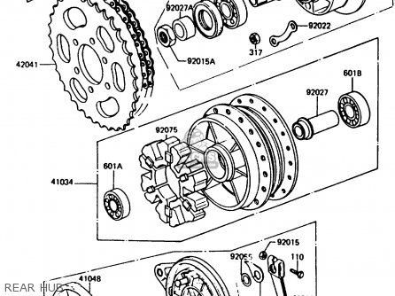 REAR HUB - KH125K5 1987 USA