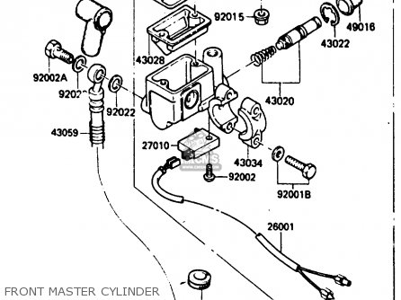 FRONT MASTER CYLINDER - KH125K5 1987 USA