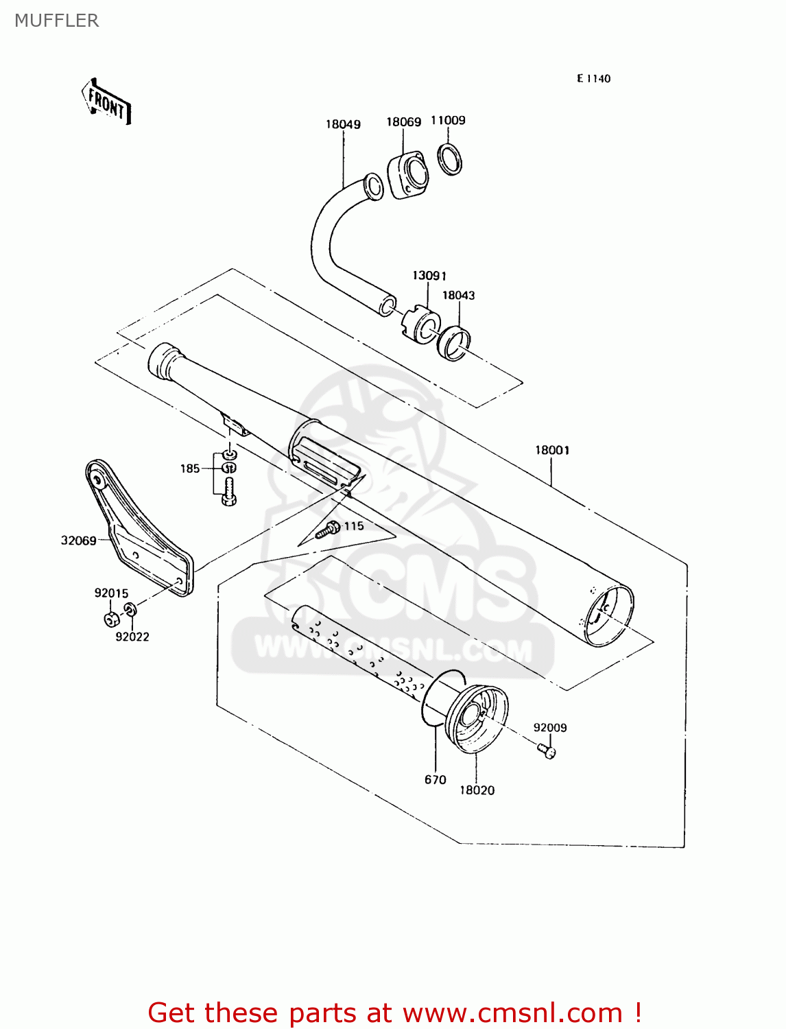 MUFFLER KH125K6 1991 UNITED KINGDOM