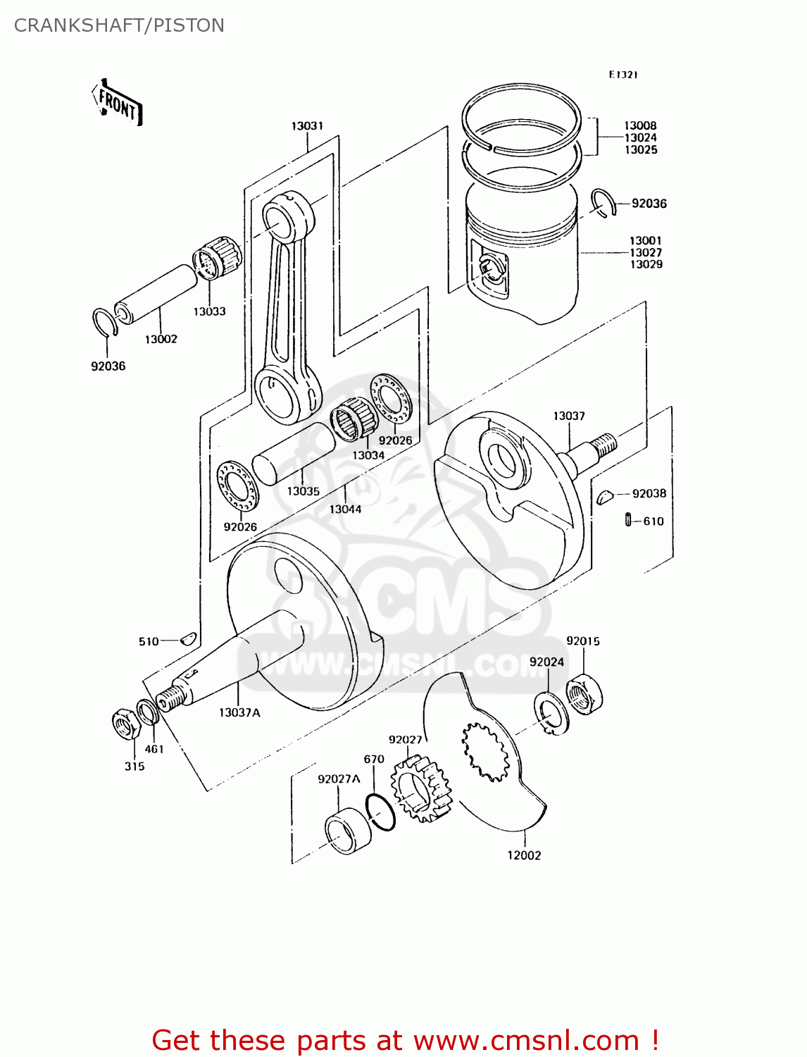 CRANKSHAFT/PISTON KH125K6 1991 UNITED KINGDOM