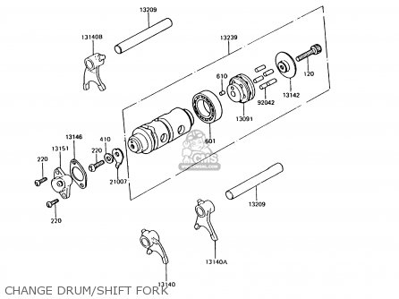 CHANGE DRUM/SHIFT FORK - KH125K6 1991 UNITED KINGDOM