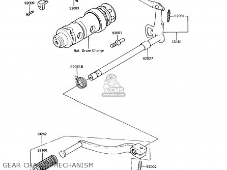 GEAR CHANGE MECHANISM - KH125K6 1991 UNITED KINGDOM