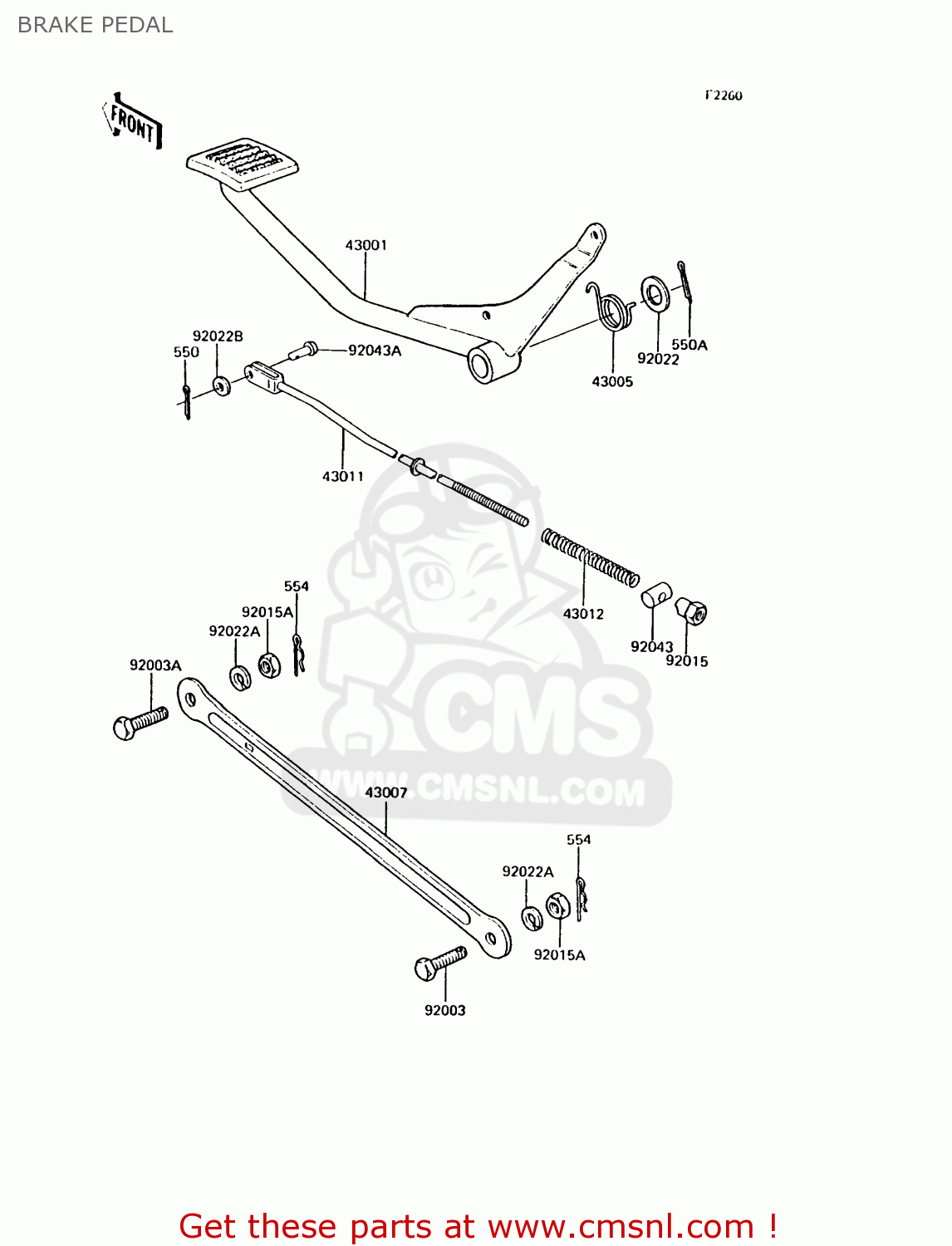BRAKE PEDAL KH125K7 1992 UNITED KINGDOM