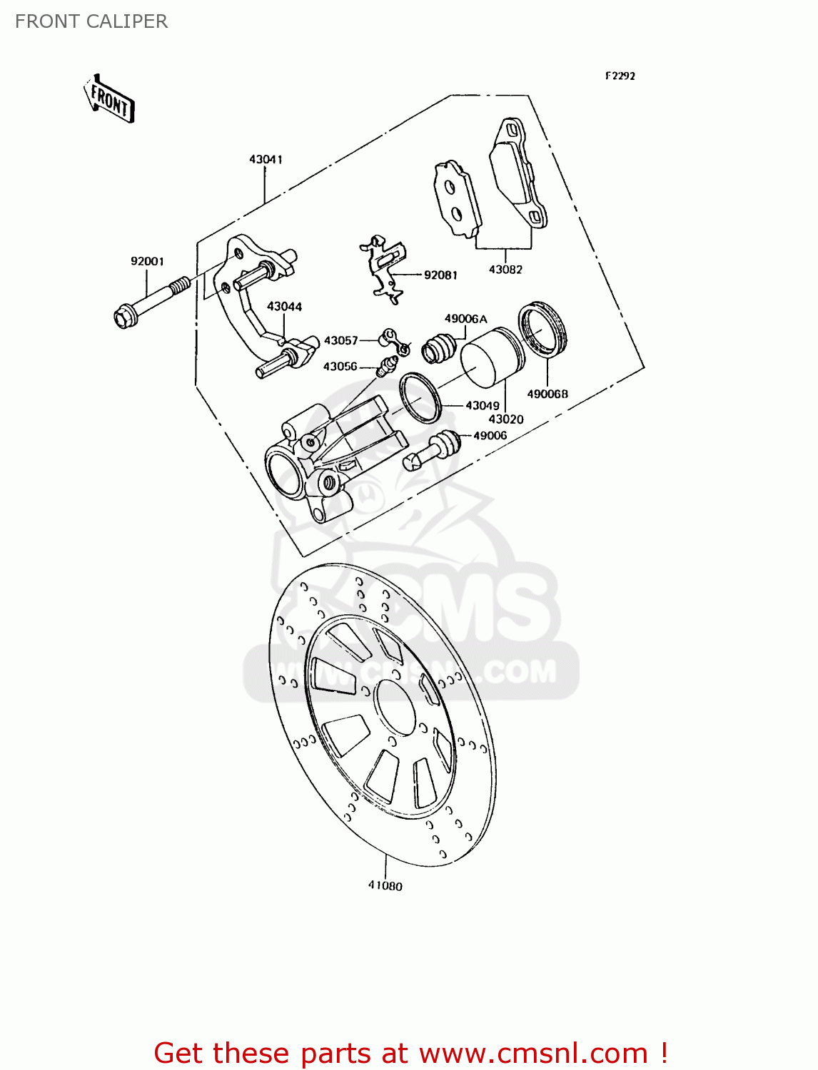 FRONT CALIPER KH125K7 1992 UNITED KINGDOM