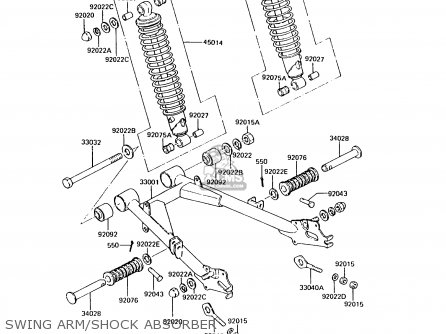 SWING ARM/SHOCK ABSORBER - KH125K7 1992 UNITED KINGDOM