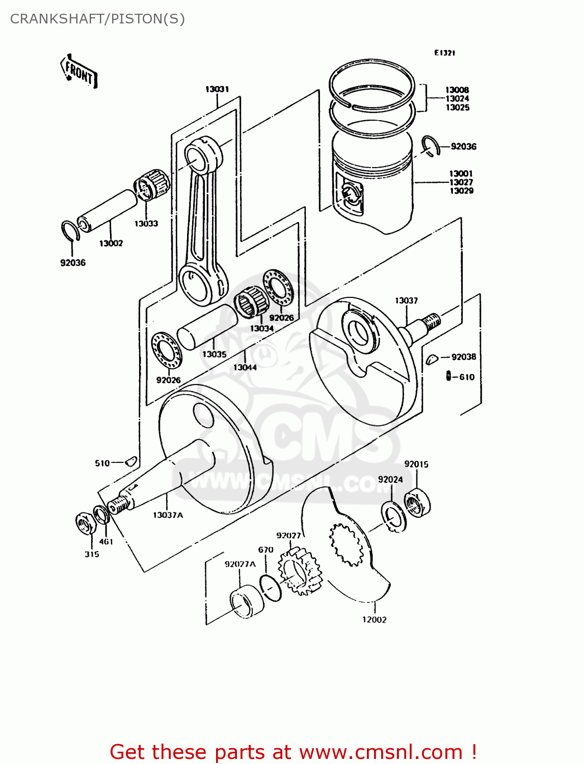 CRANKSHAFT/PISTON(S) KH125K9 1994 UNITED KINGDOM