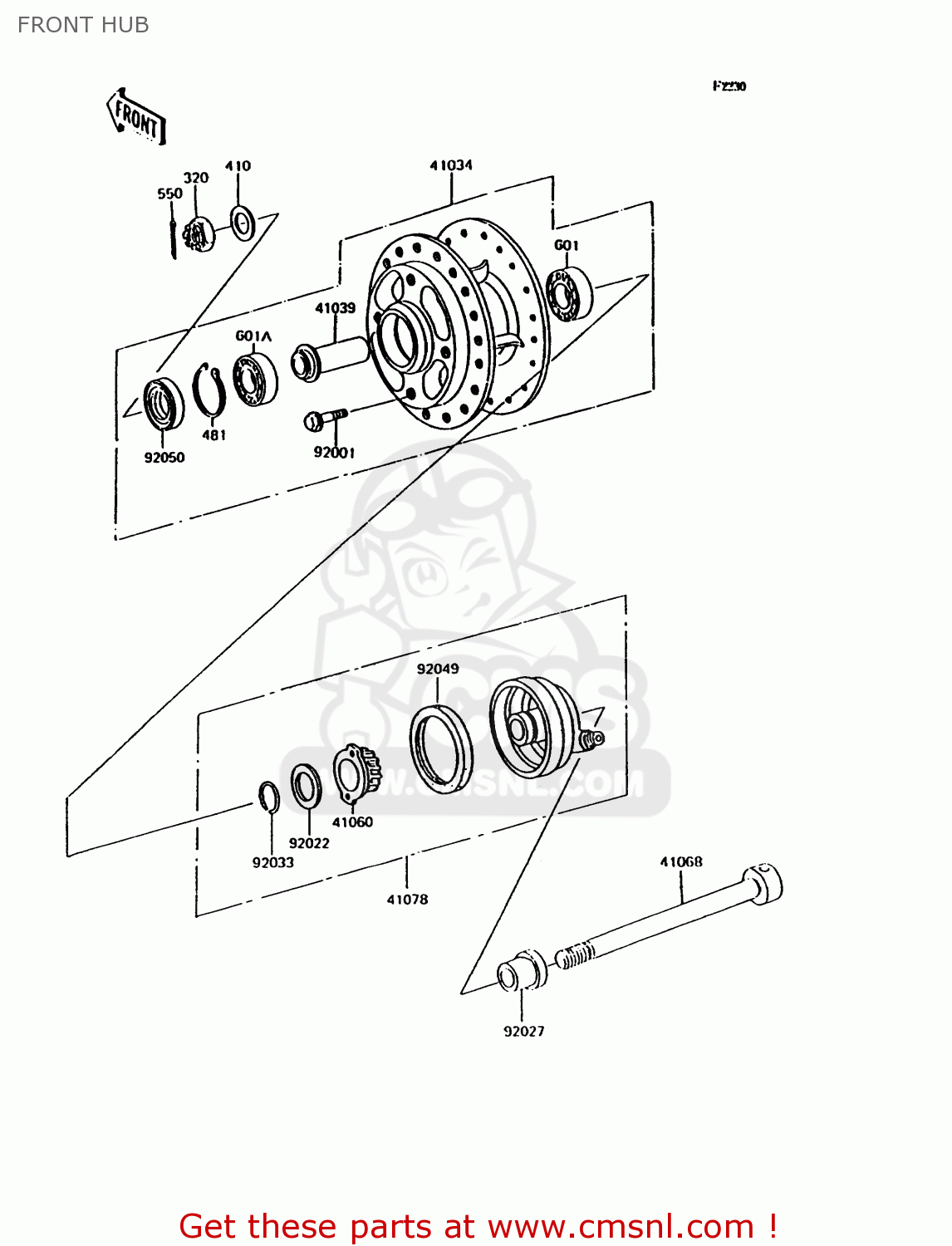 FRONT HUB KH125K9 1994 UNITED KINGDOM