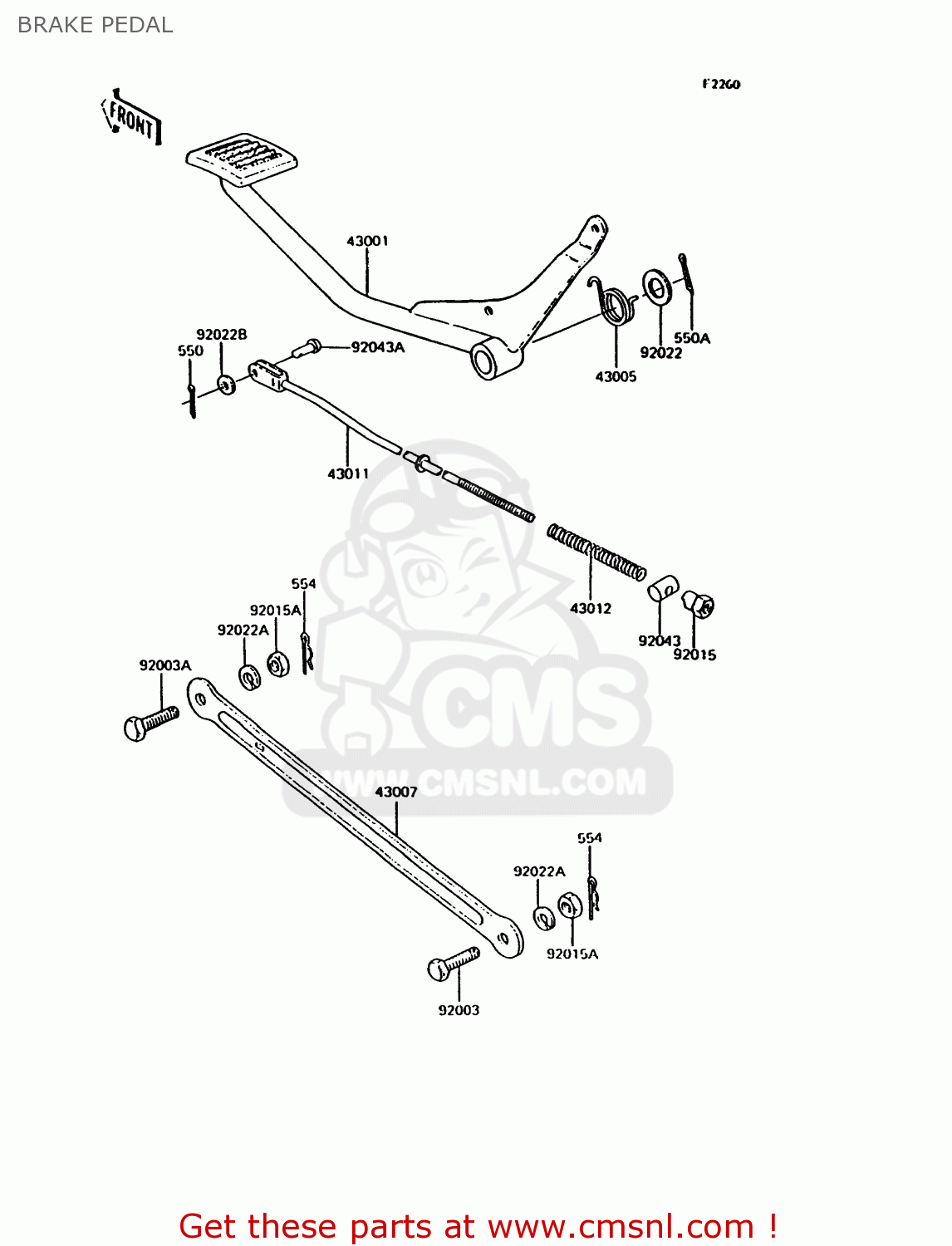 BRAKE PEDAL KH125K9 1994 UNITED KINGDOM
