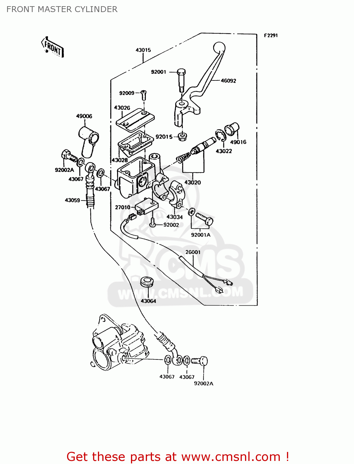 FRONT MASTER CYLINDER KH125K9 1994 UNITED KINGDOM