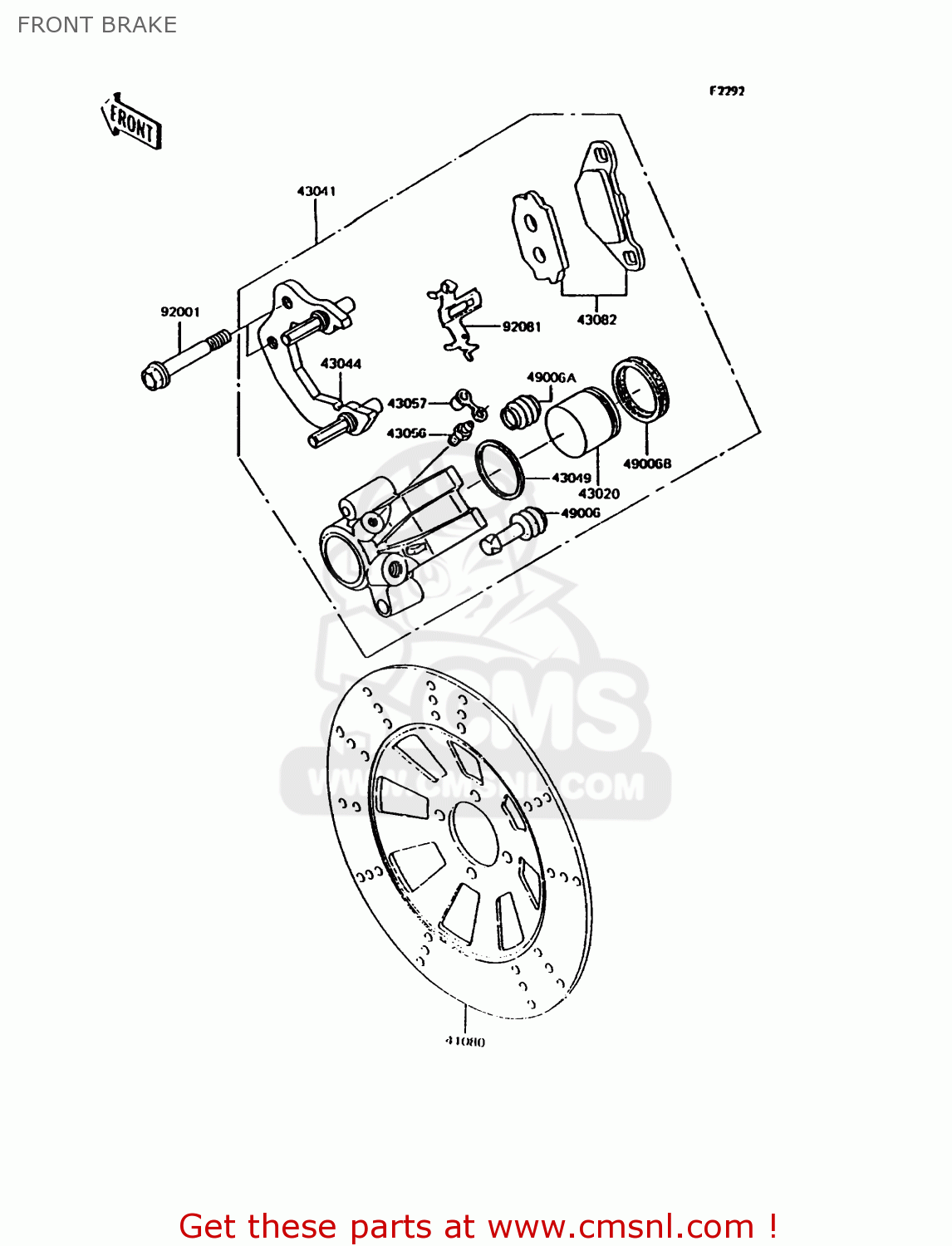 FRONT BRAKE KH125K9 1994 UNITED KINGDOM