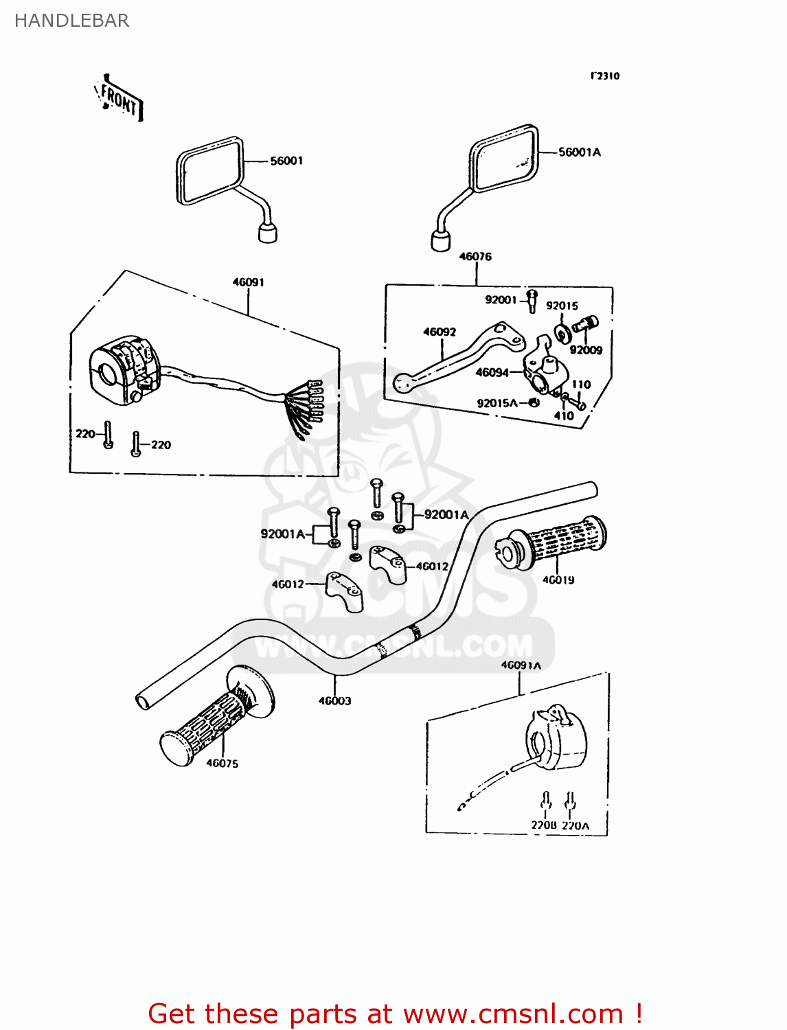 HANDLEBAR KH125K9 1994 UNITED KINGDOM