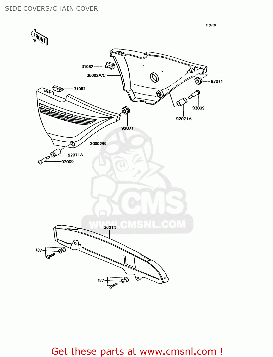 SIDE COVERS/CHAIN COVER KH125K9 1994 UNITED KINGDOM