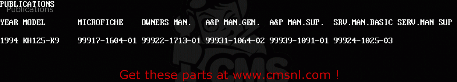 Publications KH125K9 1994 UNITED KINGDOM