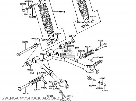 SWINGARM/SHOCK ABSORBER - KH125K9 1994 UNITED KINGDOM